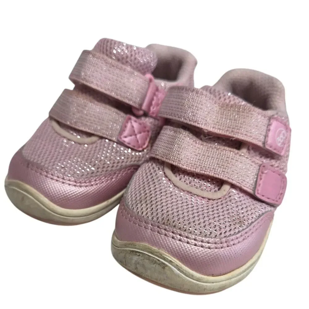 Pink Sparkle Double Velcro Strap Sneakers - Stride Rite - Toddler 4